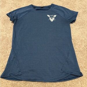 Oiselle Volee Flyout Navy Graphic Short Sleeve Tee - Pacific - Size 4